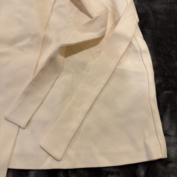 Topshop-Women's Mini Skirt-Asymmetric Hem Faux Wrap Side Tie -Ivory-US 4/UK 8 - Picture 4 of 13